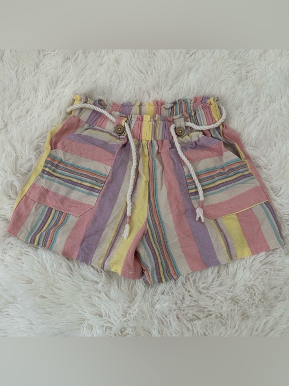 Jessica Simpson Girls Pink Purple Striped Shorts Size: 7/8